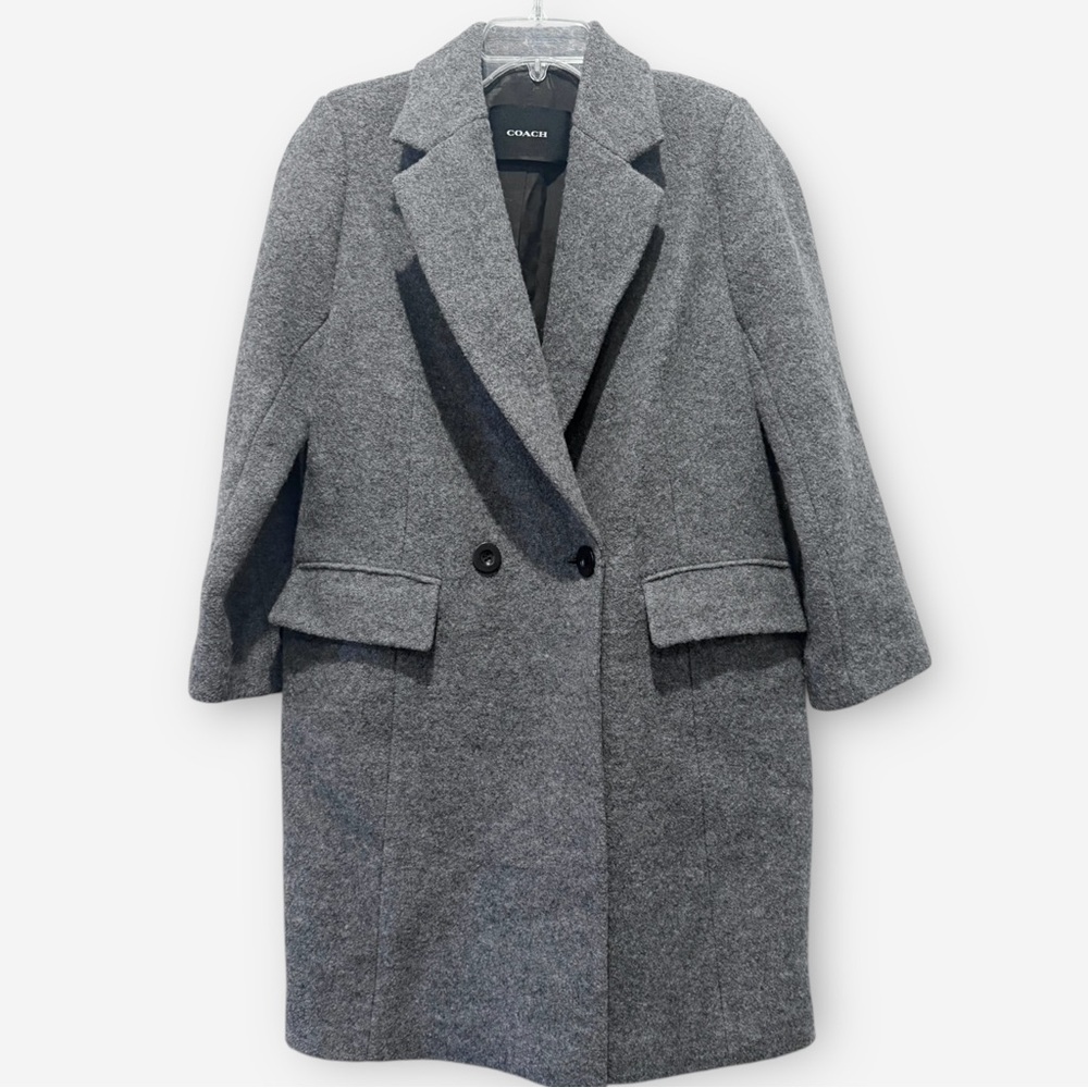 Coach Wool Chester Double Breasted Coat Sz S